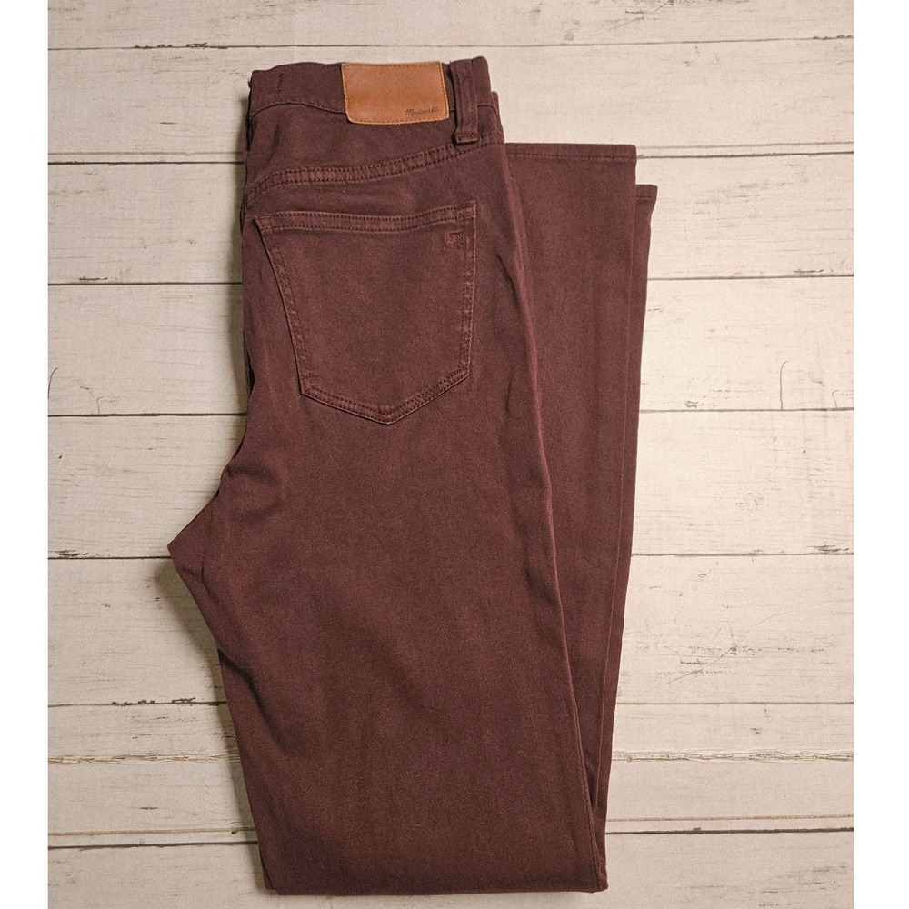 Madewell High Riser Skinny Jeans Womens 26 Burgundy Wine Red Stretch F5676